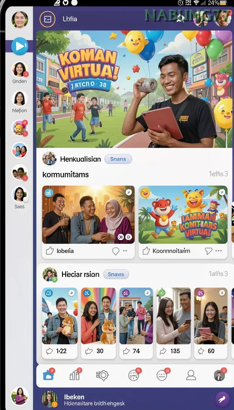 Cuplikan layar KILAT77 — menu navigasi